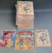 One-hundred-and-seventy Bunty comic books/ magazines 64 (1959) to 1518 (1987).