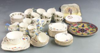 Wedgwood teaware decorated in the Hereford pattern and a collection of Art Deco enamelled Tuscan