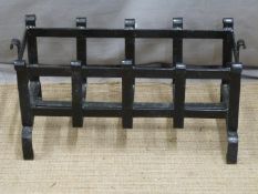 Wrought iron log basket, W52 x D28 x H28cm