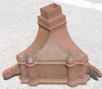 Large cast iron corner rainwater hopper / planter, W60 x H45cm