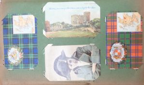 Edwardian postcard album of approximately 220 plus cards including topographical, football,