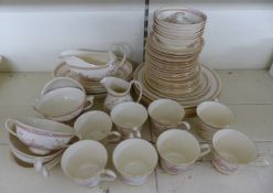 Royal Doulton dinner and tea ware in Lisette pattern, mostly six place setting plus, approximately