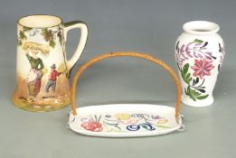 Royal Doulton and Nao figures, Gleaners mug, Wedgwood Jasperware etc, tallest 27cm