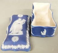 A collection of ceramics including Beswick dogs and bison