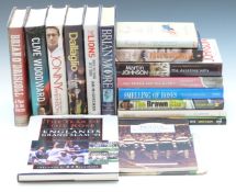 Rugby Union related books including Lawrence Dallaglio, Jonny Wilkinson, Clive Woodward, The