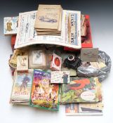 Quantity of postcards, collector's and cigarette cards, glamour playing cards and puzzle, Barbara