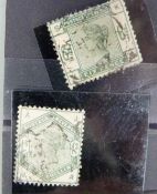 A stockcard of GB Victorian stamps including 5s rose with light circular date stamp S.G.180