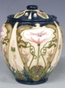 Moorcroft signed Rachel Bishop limited edition 219/250 covered vase with flower decoration, 2002