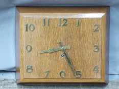 Art Deco wall clock with brass numerals and hands, W36 x D30cm