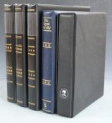 Thee GB coin/stamp cover albums, a World Wildlife album and a Royal family album