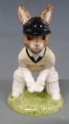 Four boxed Royal Doulton Bunnykins cricketing figures, Batsman, Out for a Duck, Bowler and Wicket