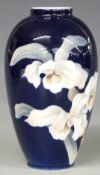 Royal Copenhagen vase decorated with irises, H18cm