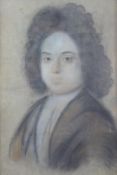 Attributed to Edmund Ashfield (1660-1690) 17th/18thC pastel portrait of a young nobleman in carved