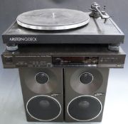 Technics stereo tuner ST-G470L, together with Linear Phase Speaker System SB-F3, and an Ariston Q