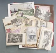 Album of approximately 80 Japanese postcards including Shanghai, Geisha girls, temple at Nikko,