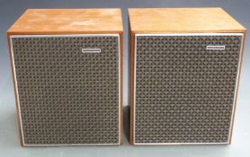 A pair of retro Goodmans stereo speakers labelled to rear Mambo 8 ohms and 15 watt, 26 x 22cm