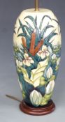 Moorcroft table lamp decorated in the Lamia pattern, H50cm