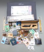 Millennium Mint stamp collection with high face value, 1980 coin set, banknotes, badges and four