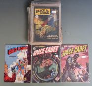 Forty-three action and battle comics including Space Cadet, Red Comet, Spymaster, Airboy etc.