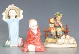 Royal Doulton figures Make Believe and This Little Pig, Goebel Hummel, Bing & Grondahl cat,