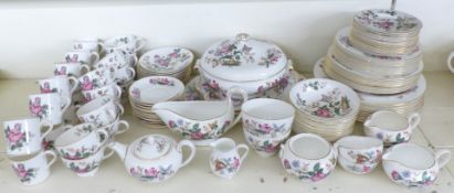 Wedgwood tea and coffee ware in Charnwood and Sandon patterns, includes a bachelor's teapot,