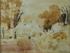 Gerald Cox watercolour, Bisley, signed lower left and titled and dated Oct 71 lower right, 25 x 33cm