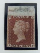 Great Britain 1d red imprimatur reserve plate 15, 1862 Die 2 Alph 2 with small crown. AF with top