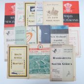 Fifteen Rugby programmes c1948-1954, mostly international touring sides including Barbarians v