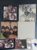 The Beatles - Nine albums including With, For Sale, Help, Revolver (2), Sgt. Pepper, all yellow/