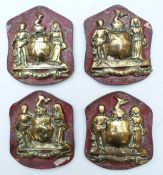 Four 18th/19thC horse brasses, probably Birmingham coat of arms