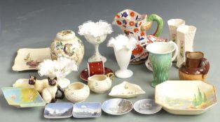 A collection of ceramics including Beswick, Royal Doulton, Mason's, Belleek, Royal Copenhagen, Susie