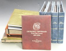 A box of mainly Benham first day cover albums