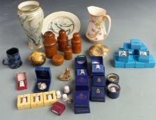 Port Isaac, Ewenny, Crown Devon and Boscastle pottery items including a matching vase and plate