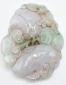 Chinese hardstone carving of a fruit and bat, 10 x 7cm