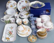 Royal Worcester Evesham ceramics, Royal Doulton Hallmark 18-piece tea set, Wedgwood Lynton tea