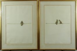Raymond Harris Ching (b1939) two signed limited edition prints of House Sparrow fledglings, 46 x