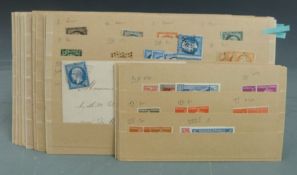 France mint and used stamps on old stockcards from 1849 early Ceres and Napoleon III used classics