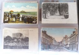 Postcard album Edwardian onwards including British Legion poppy factory, Olton Convent, Warwick,