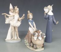 Six Lladro figures, tallest 26cm