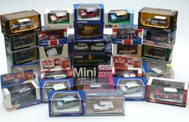 Thirty-two Corgi diecast model Mini cars including Mini Mania, Eddie Stobart, Mini 45, Anglian