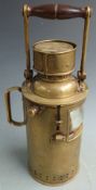 Bullpitt & Sons Ltd Brimingham 1918 brass ship's or similar hand lamp, height 42cm
