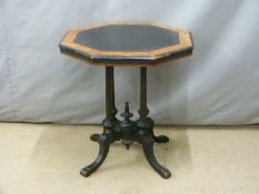 Victorian Shoolbred style octagonal table, H70 x diameter 70cm