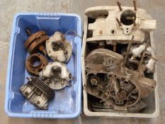 Two boxes of BSA C15/B40 engine parts