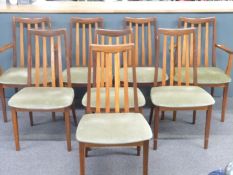 G Plan set of eight upholstered dining chairs, (2 + 6)