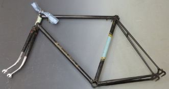 Vintage Armstrong black/blue sovereign bicycle frame, in original paint, using Reynolds 531