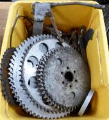 Motorbike parts including sprockets and gears