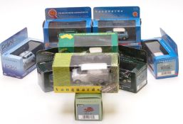 Eleven Corgi and Lledo Vanguards 1:43 scale diecast model vehicles including Jaguar, BMC, Police,