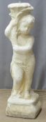 A stone figure of a boy, H 80cm