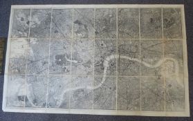 London Underground Goods Railways fold out map in cloth cover with gilt lettering, 100 x 163 cm