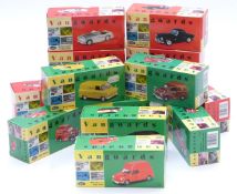 Fourteen Vanguards 1:43 scale limited edition diecast model vehicles comprising seven convertible